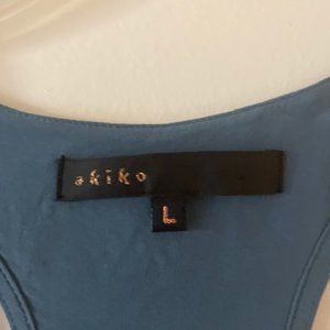 Akiko Silk Razorback Tank - Wedgewood Blue